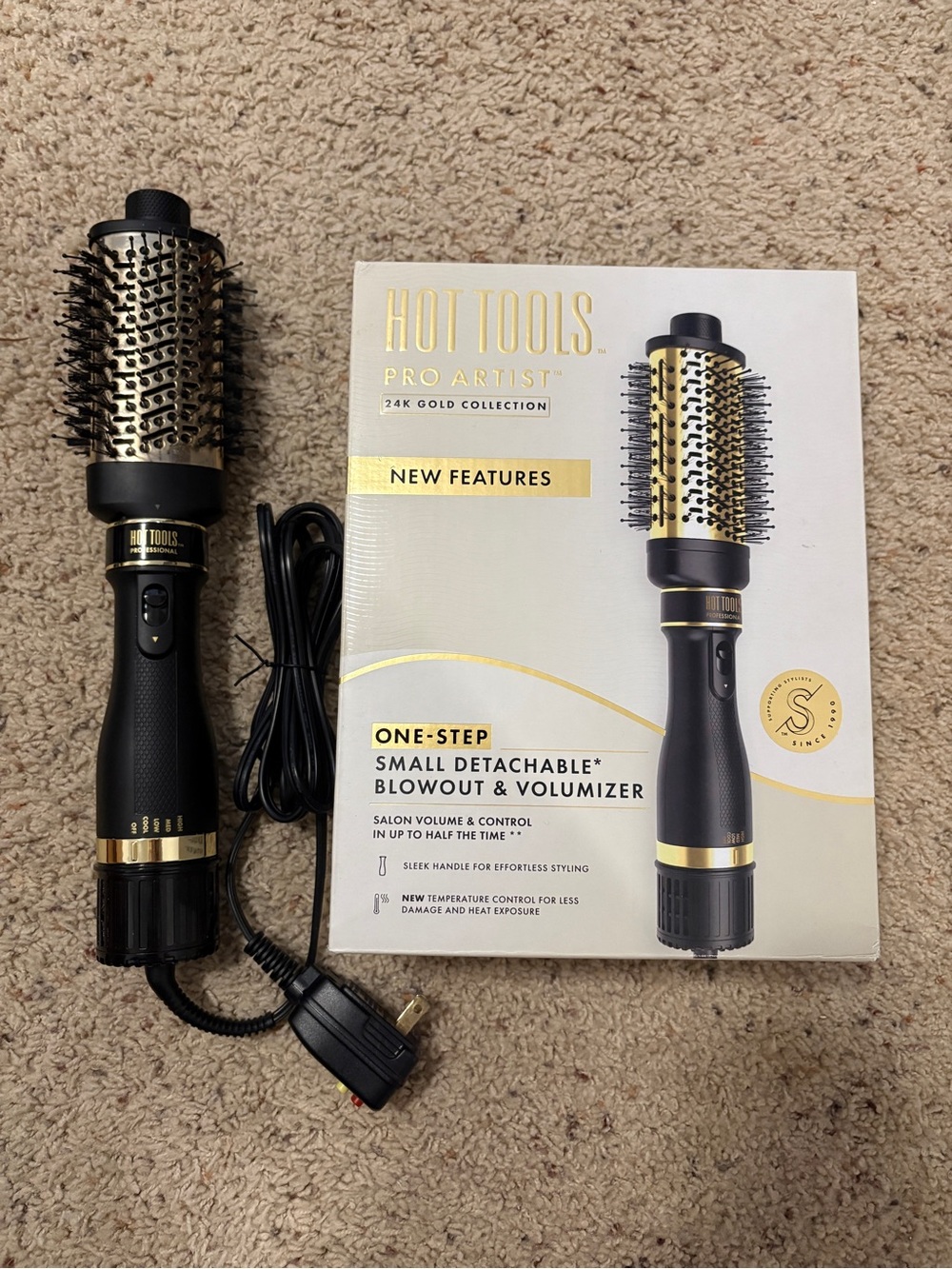 Hot Tools Pro Artist 24K Gold One-Step Volumizer - Black & Gold